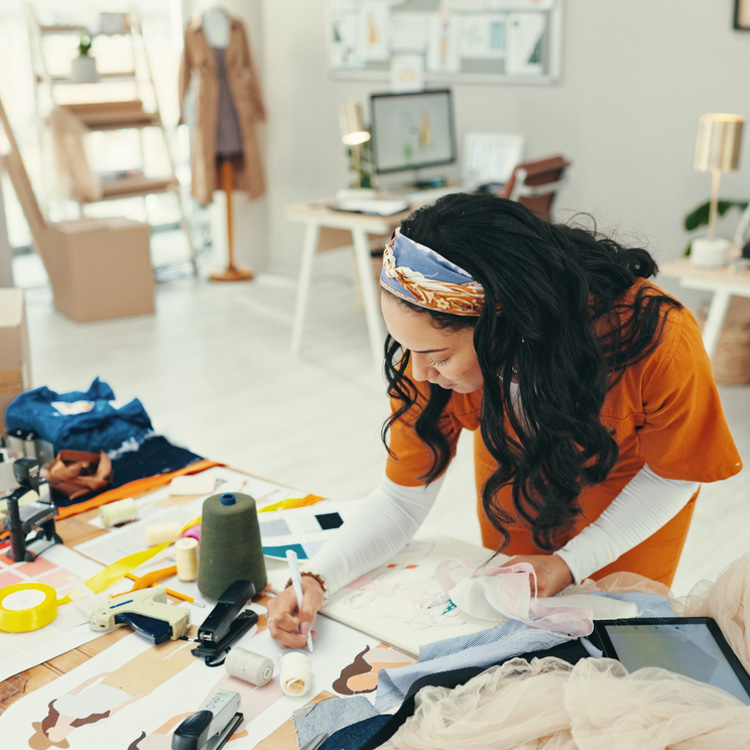 Fashion designer working on small business