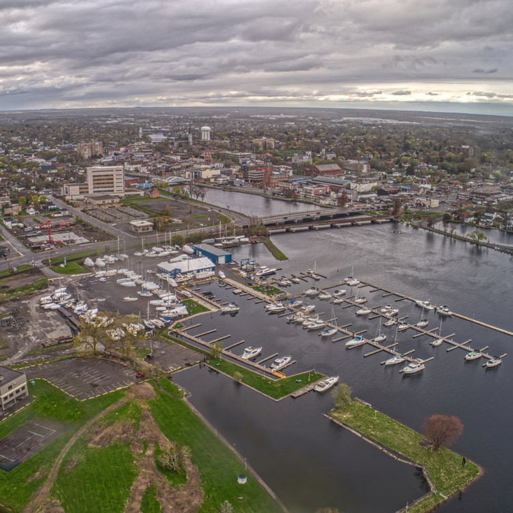 Aerial view of Belleville community