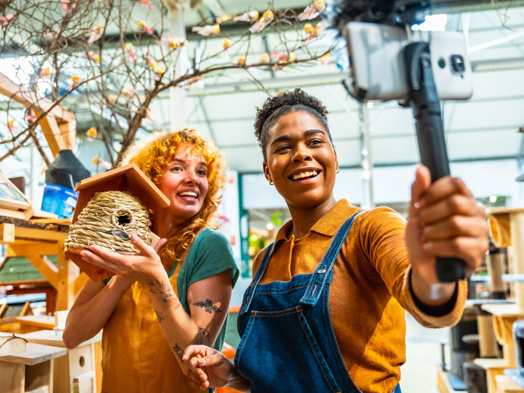 Small business owners getting content for their business social media